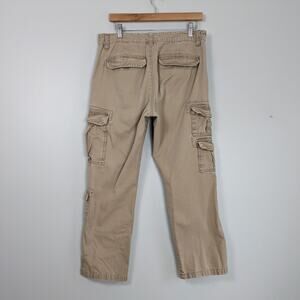Khaki Cargo Pants 34 X 30 Vintage Y2K Gorpcore Utility Skater Wide Paratrooper
